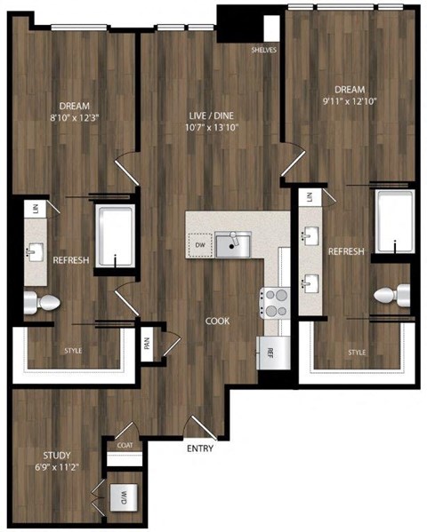 Portland Astoria Apartments in Portland, Oregon B11 Floor Plan